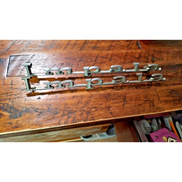 2 Vintage 10" Chevrolet Chevy Impala Name Emblem Badge 2 - Picture 6 of 6